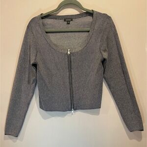 Womens Wild Fable stretch ribbed zippered crop top XL